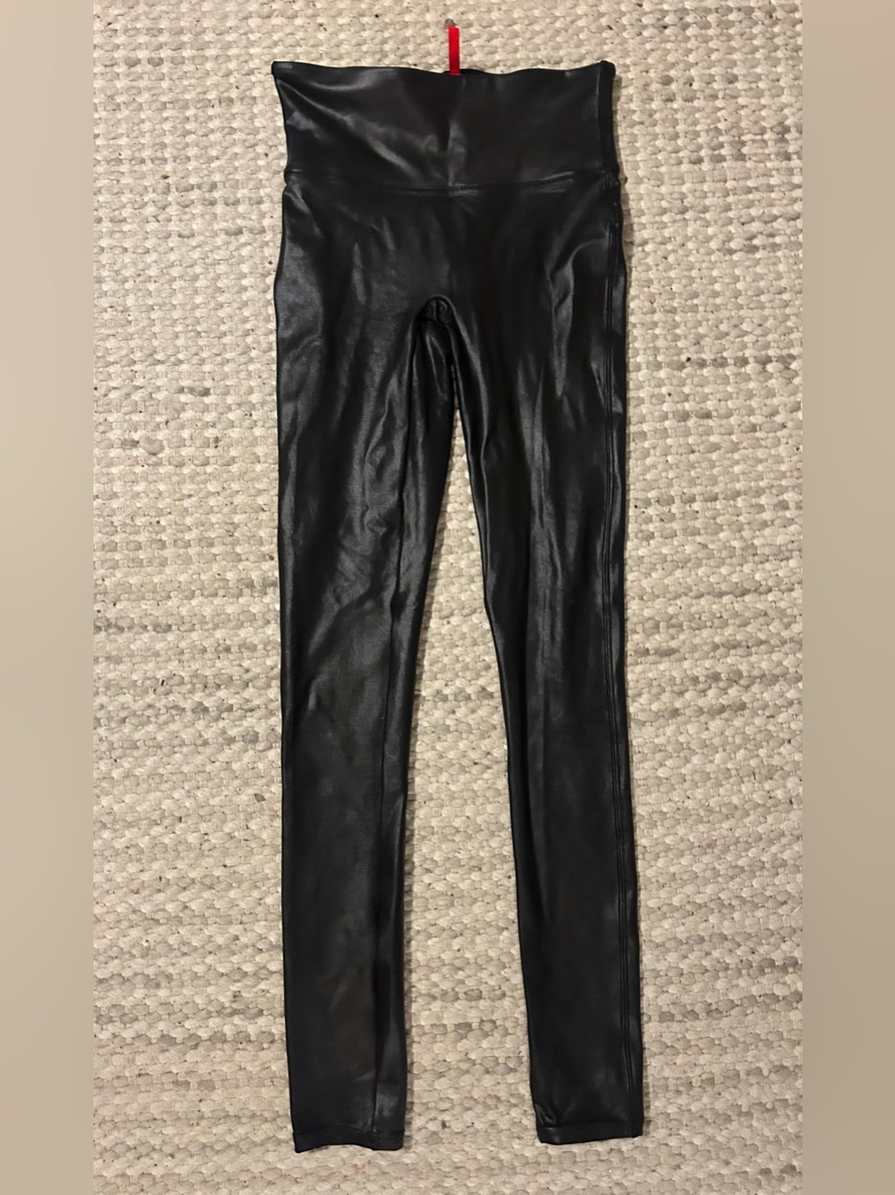 SPANX Black Faux Leather-Look Leggings